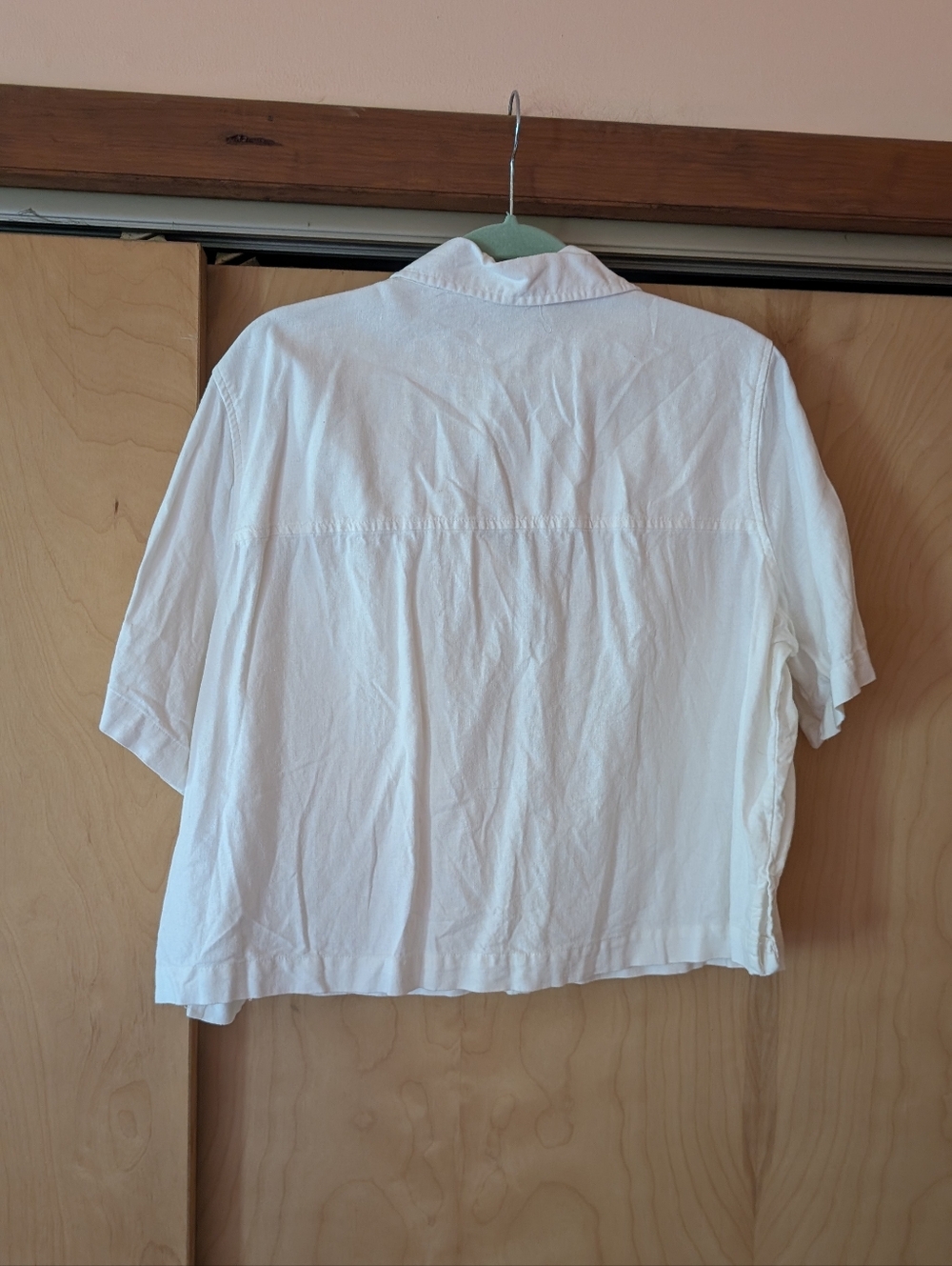 Universal Thread White Linen Cropped Camp Shirt - Picture 4 of 4